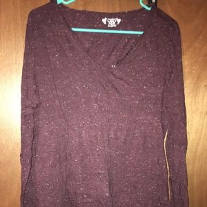 Cato long sleeve burgundy fitted tee 🏵